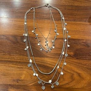 Convertible silver color necklace costume jewelry